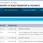 All Forms | Parivahan Seva | Ministry of Road Transport and Highway